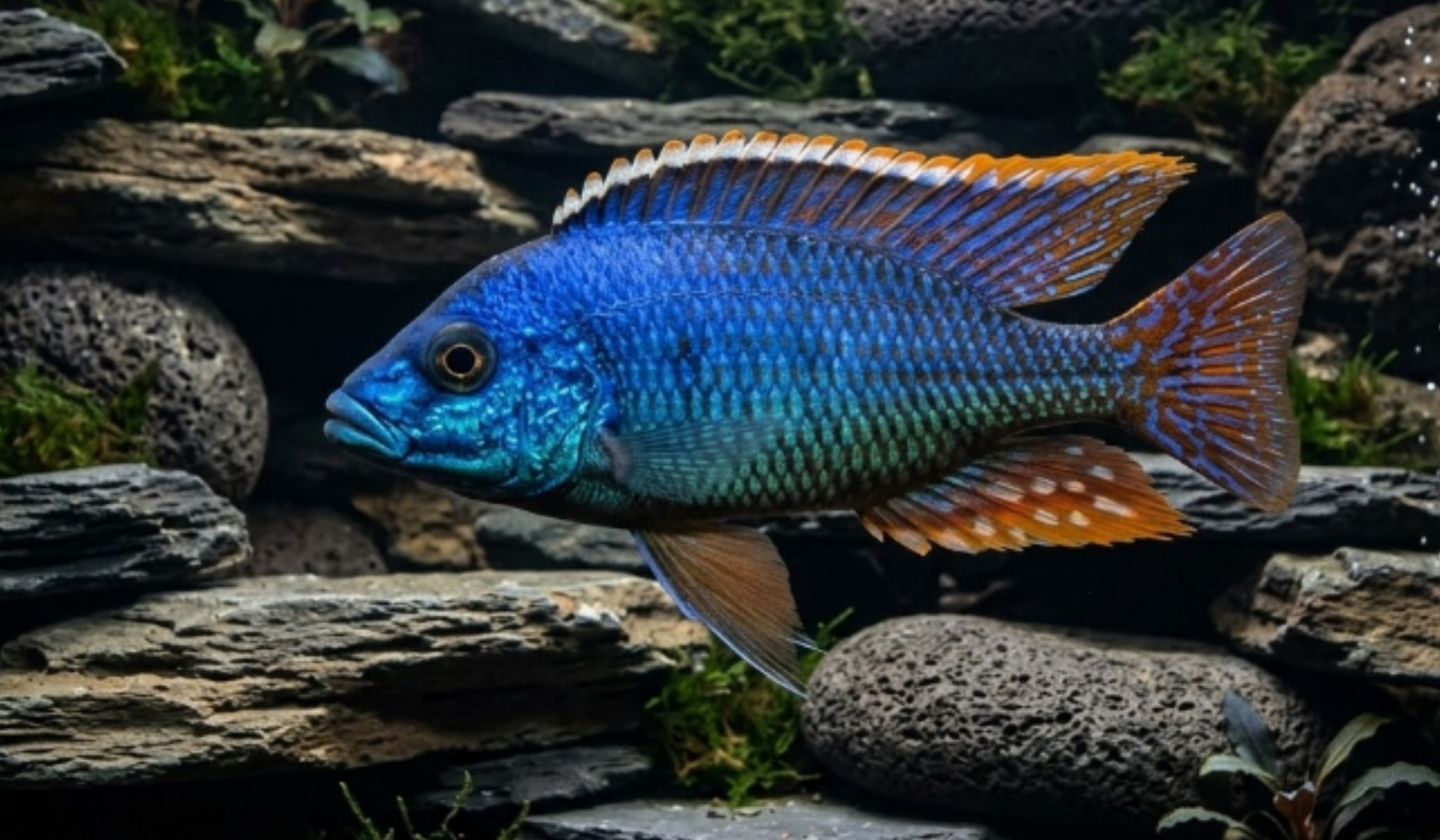 Foto de Protomelas similis em ambiente natural ou aquário