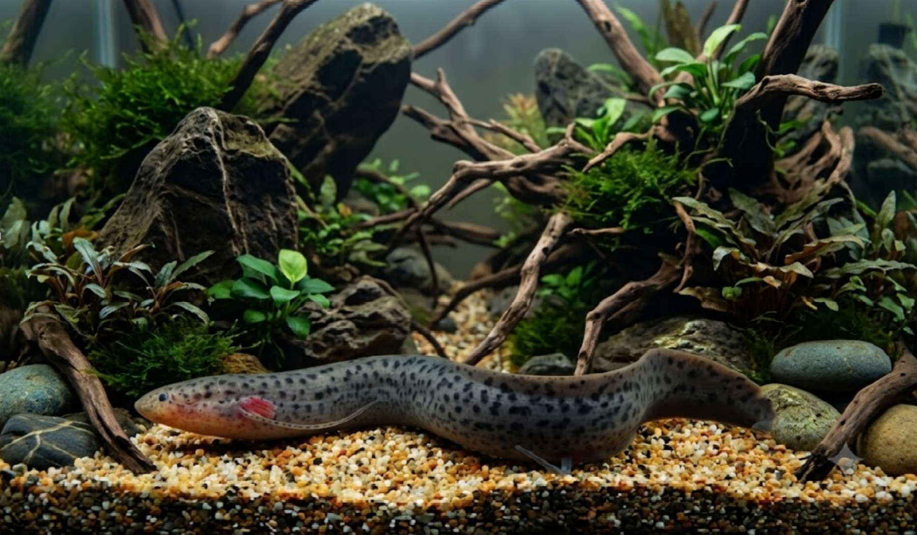 Foto de Protopterus dolloi em ambiente natural ou aquário