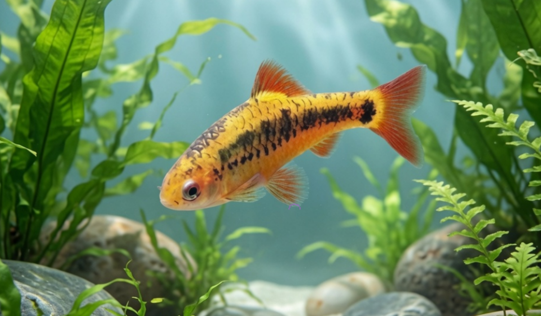 Foto de Puntius sachsii em ambiente natural ou aquário